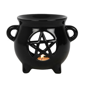 Ceramic Pentagram Cauldron Oil/Wax Warmer