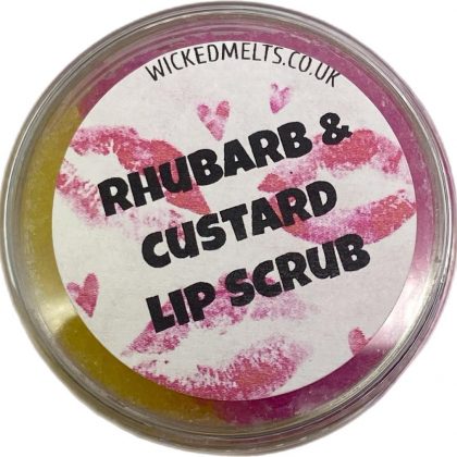 rhubarb and custard lip scrub